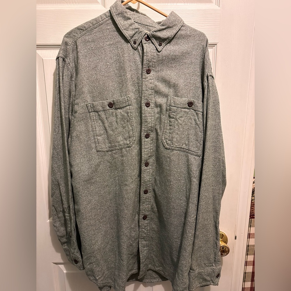 Duluth Trading Co Gray Cotton Shirt, XL Tall